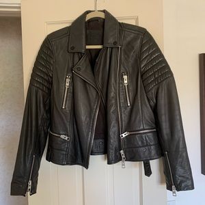 WOMENS NEW ALL SAINTS LEATHER BIKER JACKET US 8